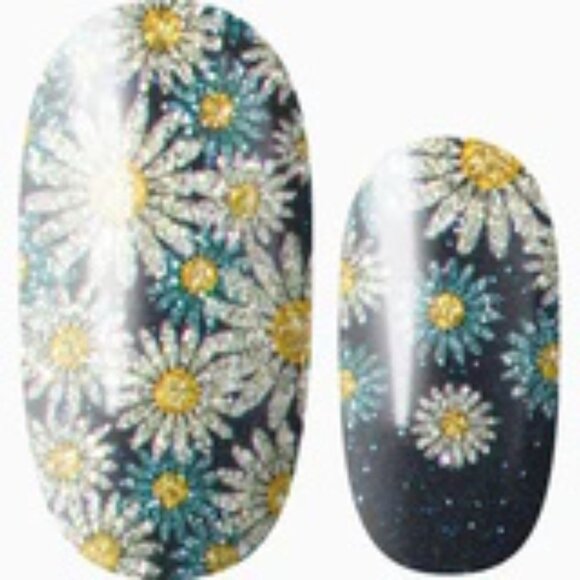 3 For 15 - LILY & FOX - GLITTERING MISS DAISY Nail Stickers Wraps Strips Floral - Picture 1 of 10